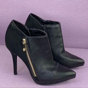 Limelight Alva Heeled Ankle Boots Black 7 Gold Zipper